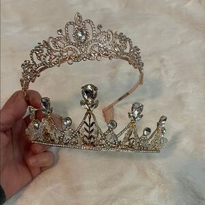 Elegant Gold and Silver Tiara Set